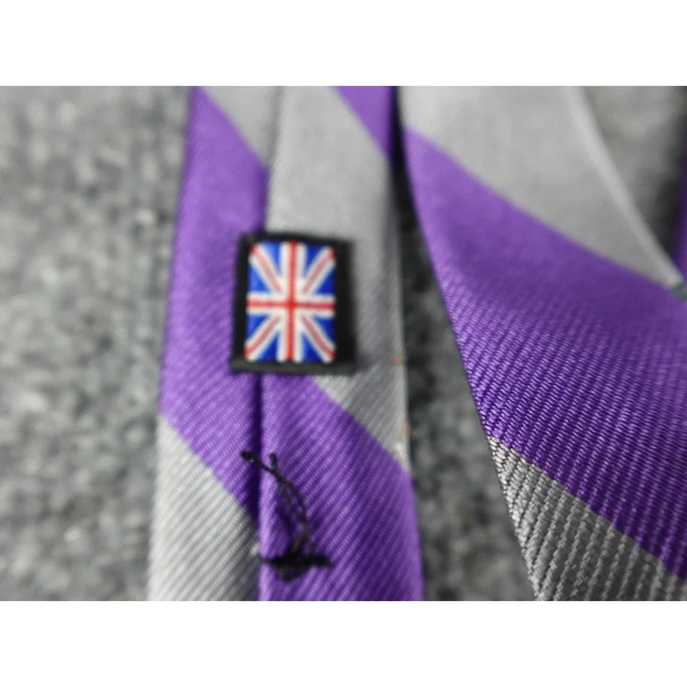 Robert Talbott Tie Mens‎ OS Purple Good Silk Tennis Stripe Nordstrom Hand Sewn